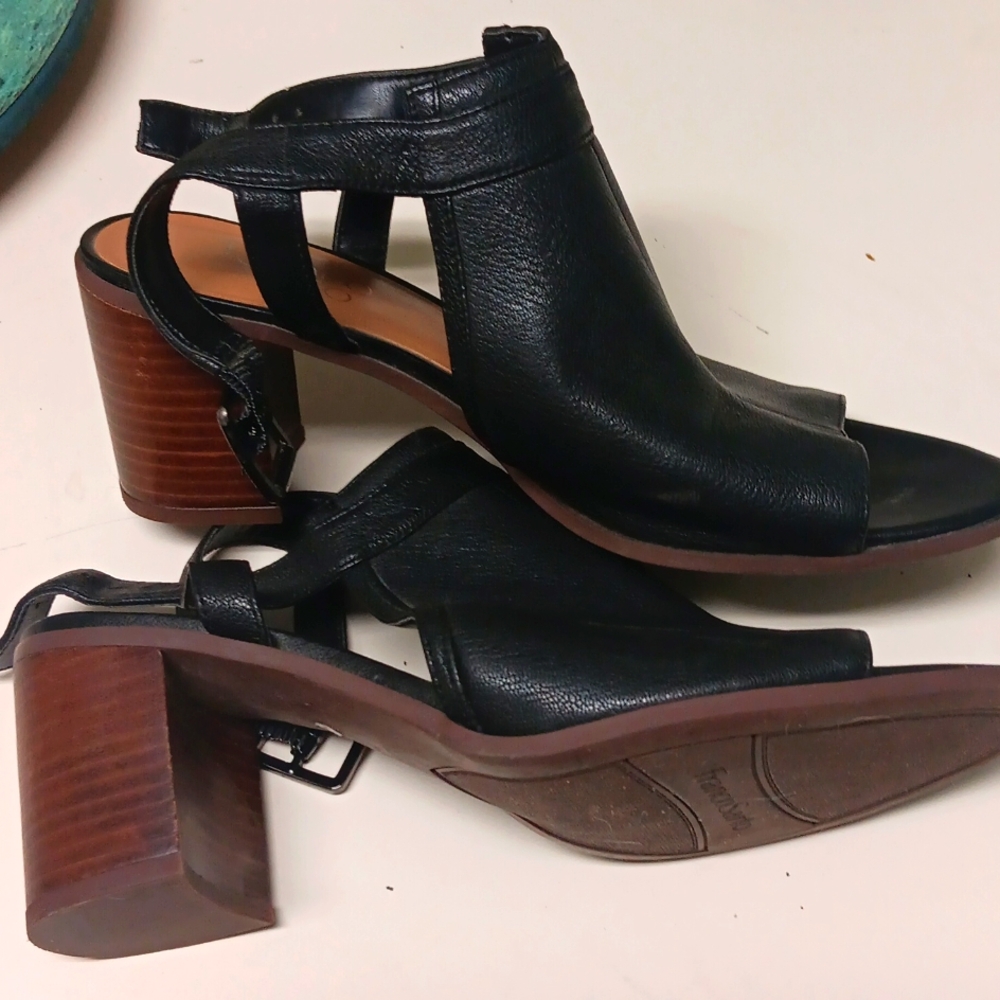 Franco Sarto Black Leather Slingbacks - Picture 3 of 5